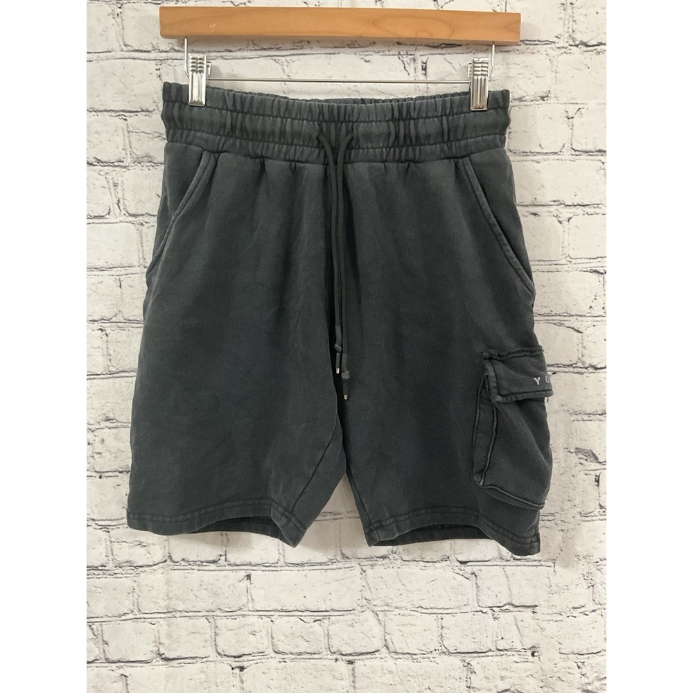 YoungLA‎ Shorts Mens S Black Cargo Lounge Casual Streetwear Drawstring Pocket